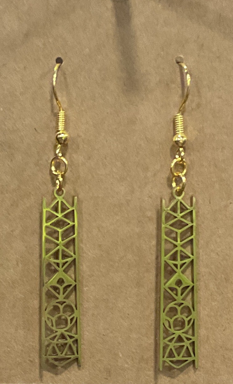 Dice Tower Gold Earrings