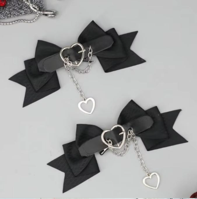 Lolita JK Bow Heart Hairpins