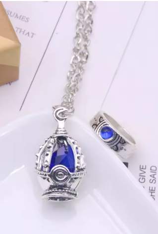 Magi Madoka Magica Blue Soul Gem Necklace