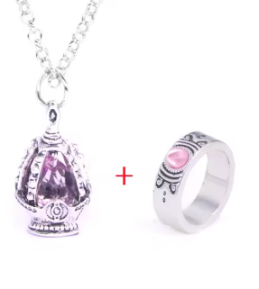 Magi Madoka Magica Inspired Pink Soul Gem Necklace
