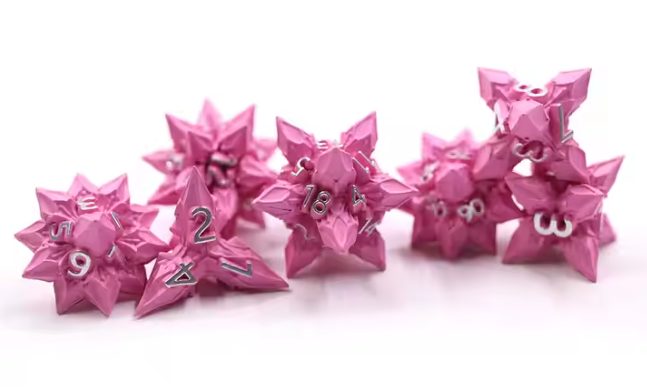 Pink Caltrop Dice