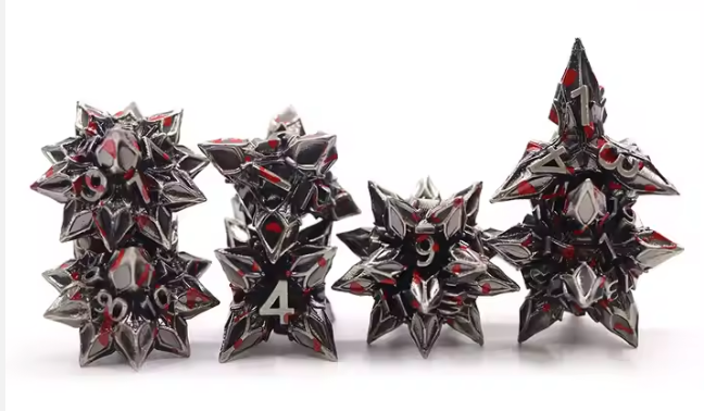 Nickel Stain Blood Caltrop Dice