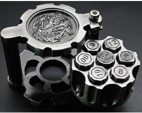 Bullet Dice With Revolver Chamber Case