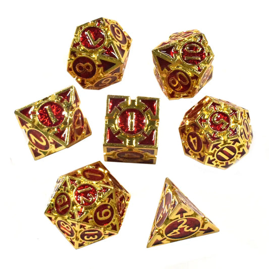 Gold with Red Inlay Dice