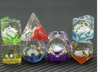 7 Color Rainbow Acrylic Dice Set