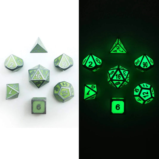 Silver with night-luminescent green around the numbers