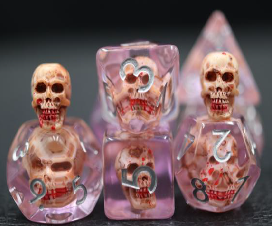 Blood Skull Acrylic Dice Set