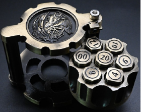 Bullet Dice With Revolver Chamber Case