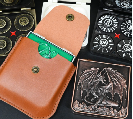 Flip Metal Spinner with Leather Pouch