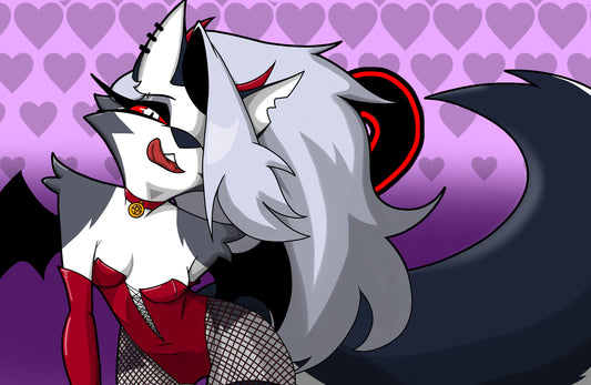 Flirty Loona in fishnets art print
