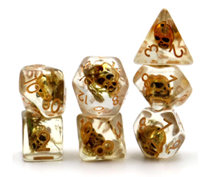 Metal Skulls and Moss Acrylic Dice Set