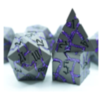 Pearl Gunmetal Finish with Cracked Purple Mica Dice Set
