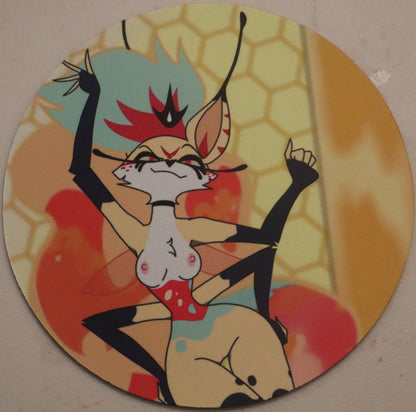 Queen Bee NSFW Round Mouse Pad