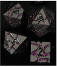 Pearl Gunmetal Finish with Cracked Red Mica Dice Set