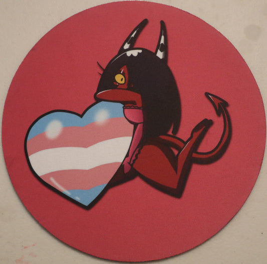 Sallie May Trans Heart Round Mouse Pad