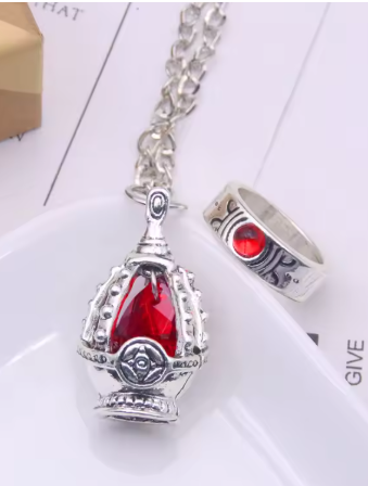 Magi Madoka Magica Inspired Necklace and Ring Set