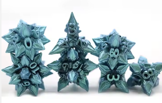 Teal Caltrop Dice