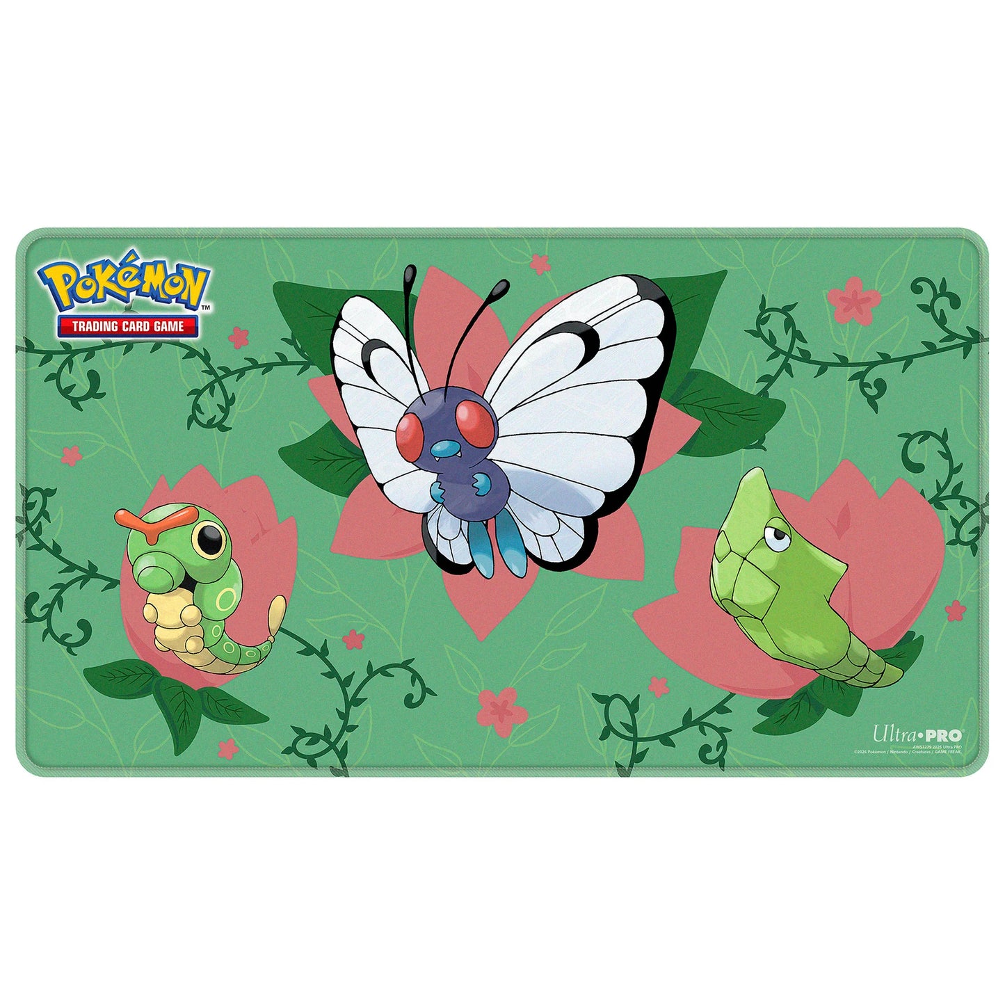 Stitched Edge Gaming Playmat Caterpie Evolutions for Pokémon