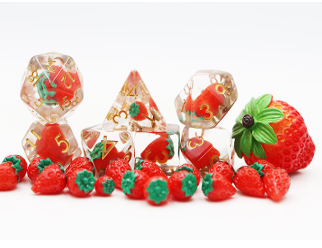 Strawberry Acrylic Dice Set