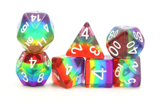 Transparent Rainbow Acrylic Dice Set