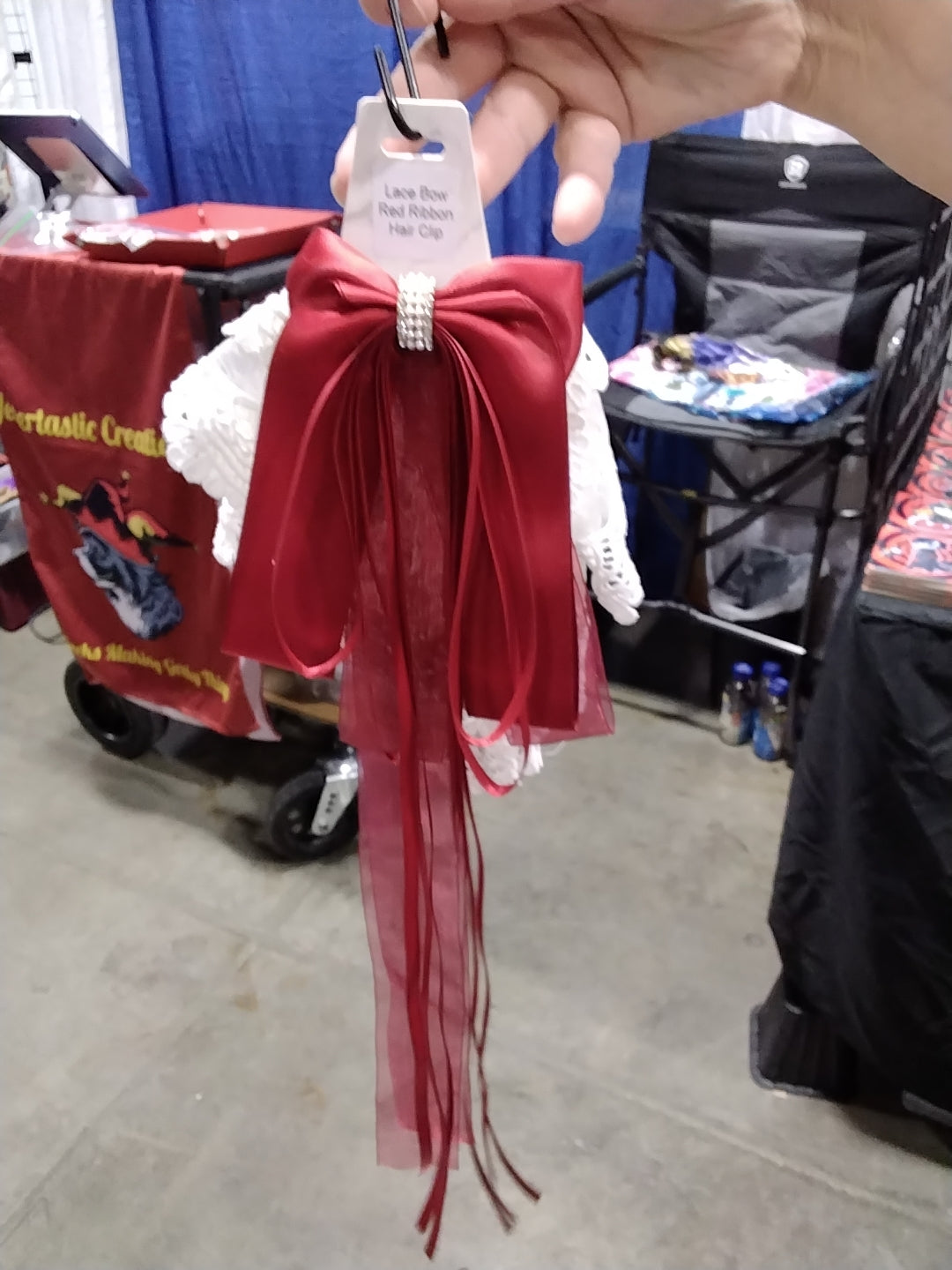 Lace Bow Red Ribbon