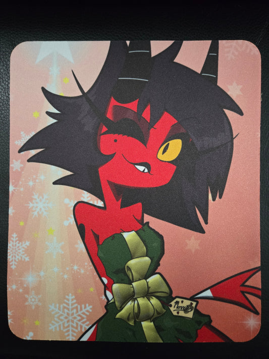 Millie all Wrapped as a Christmas Present Rectangle Mouse Pad