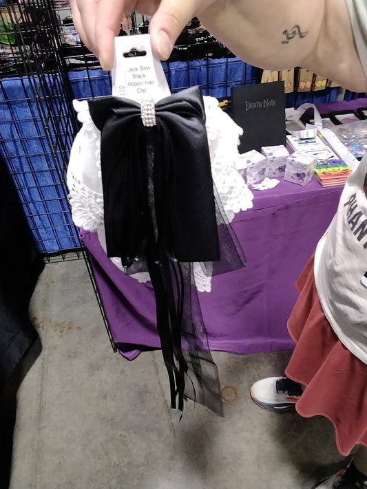 Lace Bow Black Ribbon